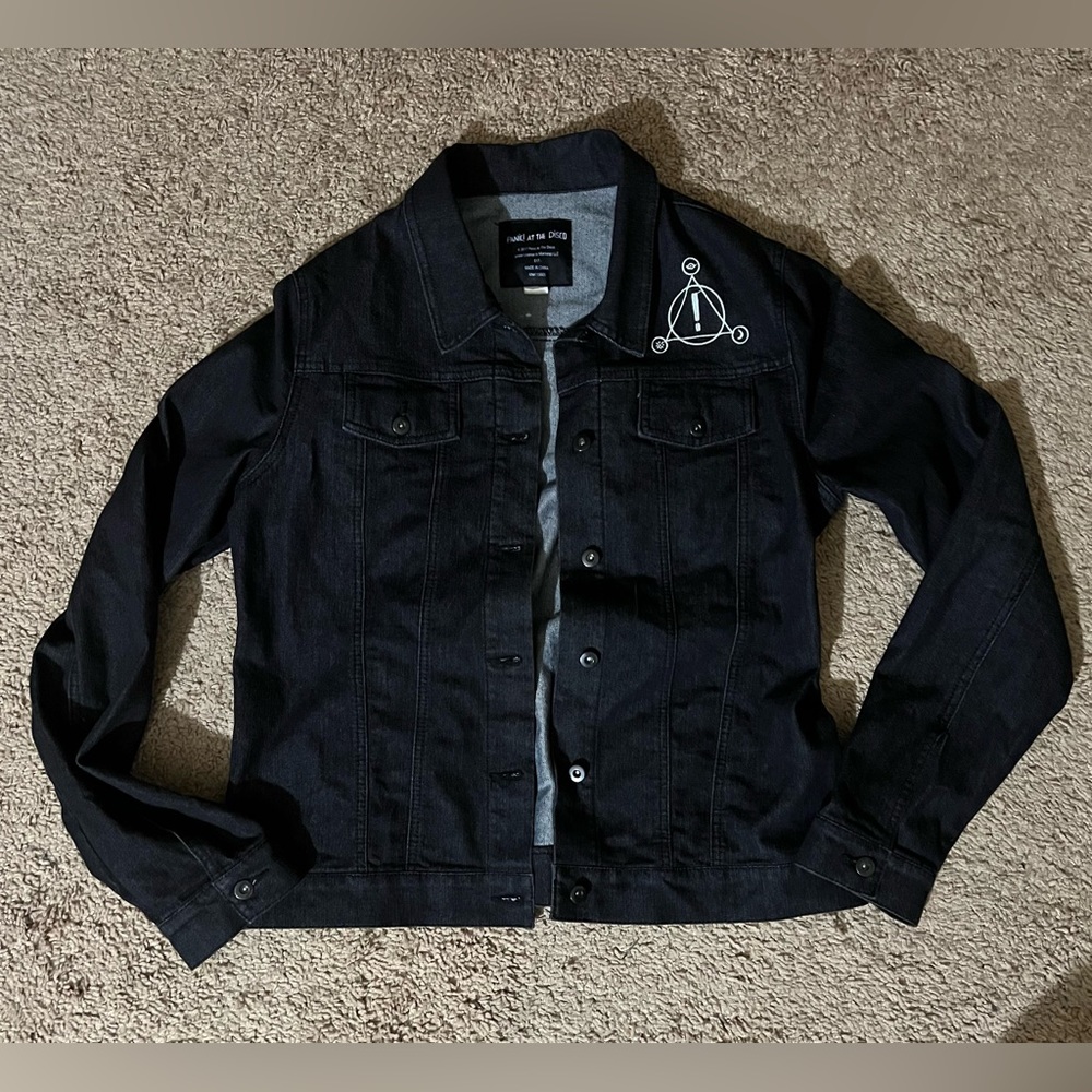 Panic! At The Disco Concert Jean Jacket Women's Black Stretch Denim - Size L